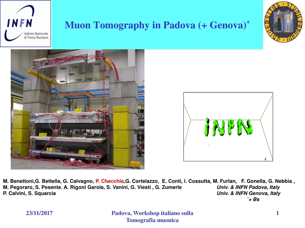 muon tomography in padova genova