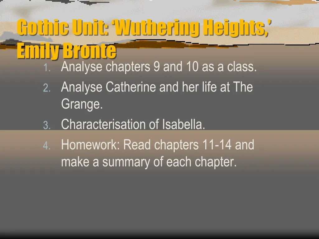 gothic unit wuthering heights emily bronte