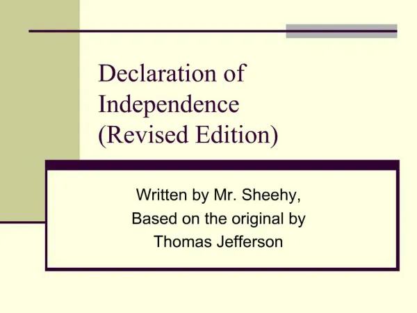 Declaration of Independence Revised Edition