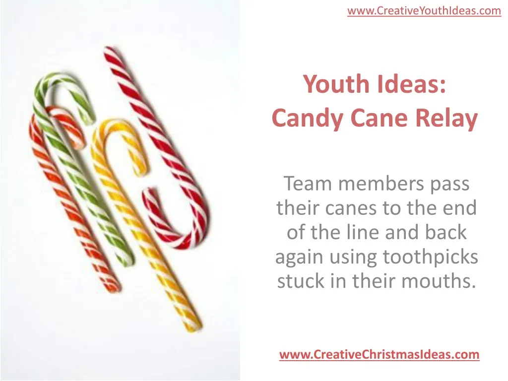 youth ideas candy cane relay