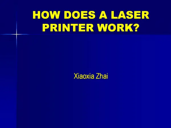 HOW DOES A LASER PRINTER WORK