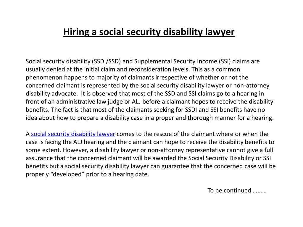 hiring a social security disability lawyer