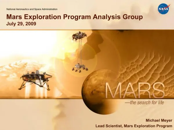 Mars Exploration Program Analysis Group July 29, 2009