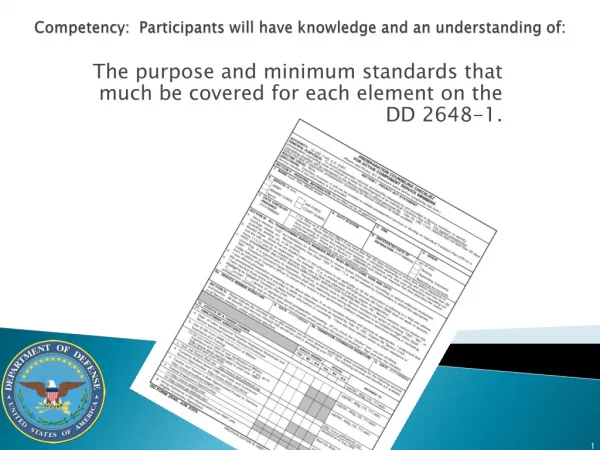 Competency: Participants will have knowledge and an understanding of: