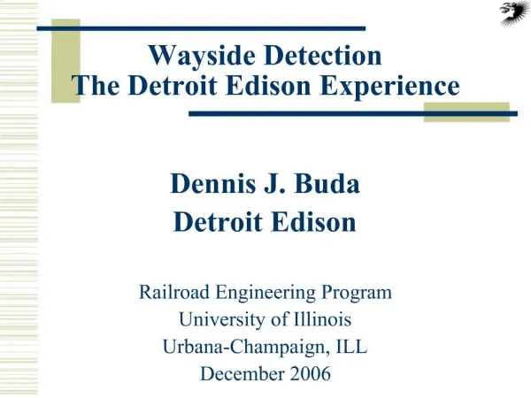 Wayside Detection The Detroit Edison Experience