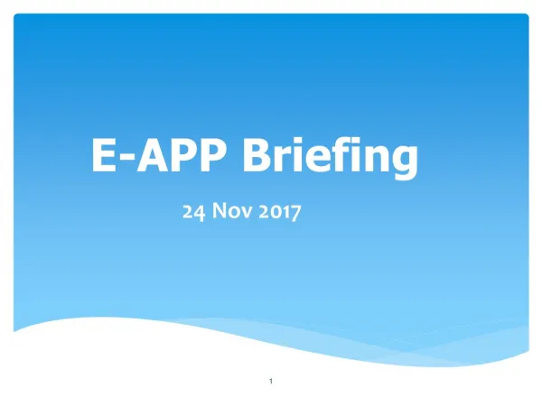 E-APP Briefing