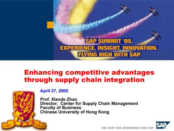 Enhancing competitive advantages through supply chain integration