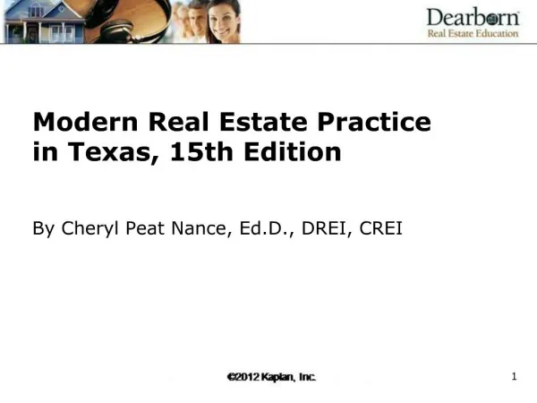 Modern Real Estate Practice in Texas, 15th Edition