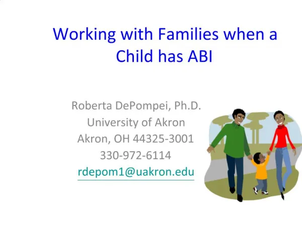 Working with Families when a Child has ABI