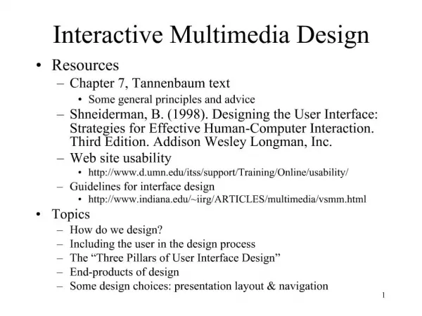 Interactive Multimedia Design