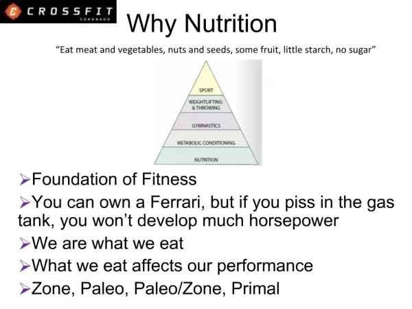 Why Nutrition