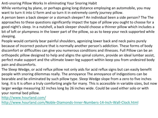Anti-snoring Pillow Works In eliminating Your Snoring Habitd