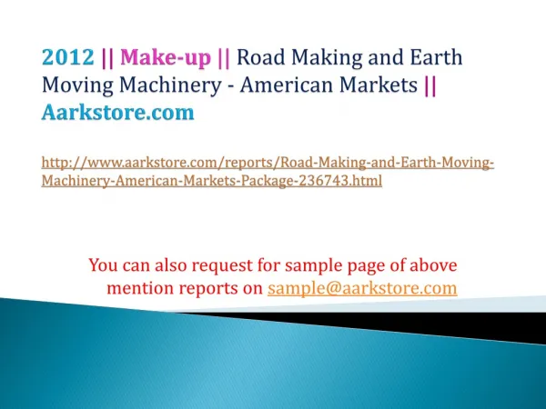 Road Making and Earth Moving Machinery - American Markets Pa