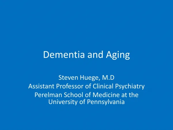 Dementia and Aging