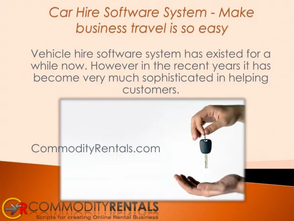 Car Hire Software System - Make business travel is so easy