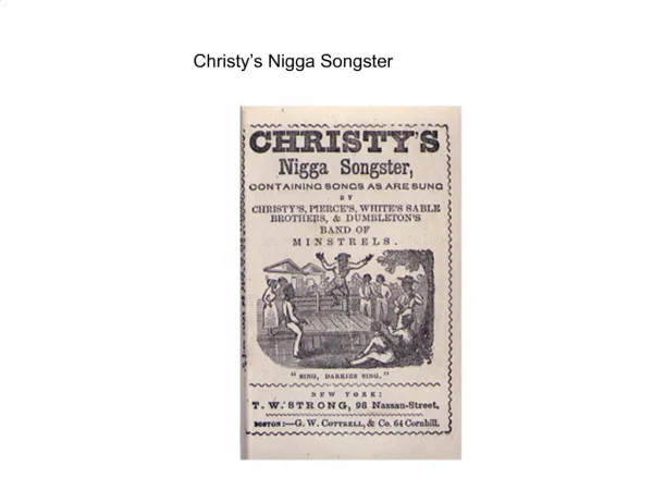 Christy s Nigga Songster