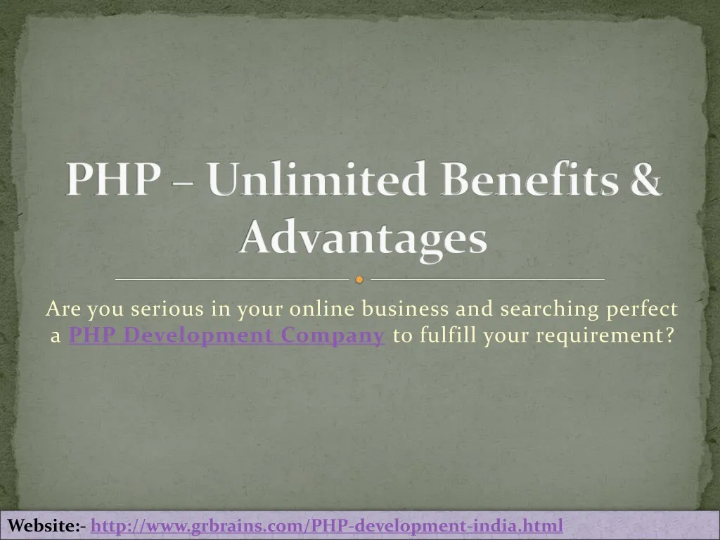 php unlimited benefits advantages