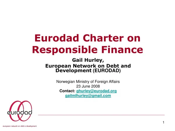 Eurodad Charter on Responsible Finance