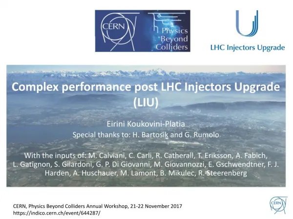 C omplex performance post LHC Injectors Upgrade (LIU)