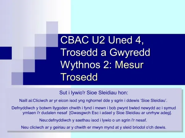 CBAC U2 Uned 4, Trosedd a Gwyredd Wythnos 2: Mesur Trosedd