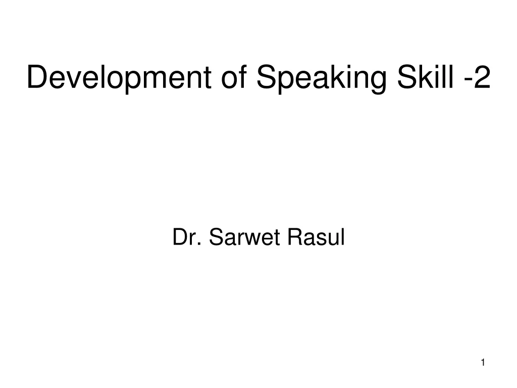 development of speaking skill 2