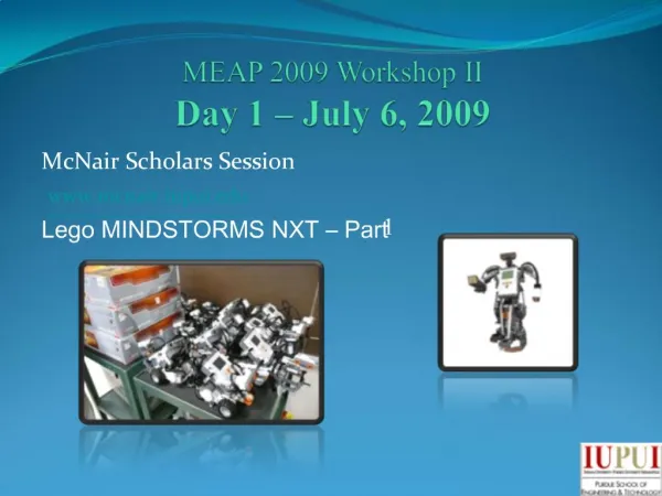 MEAP 2009 Workshop II Day 1 July 6, 2009