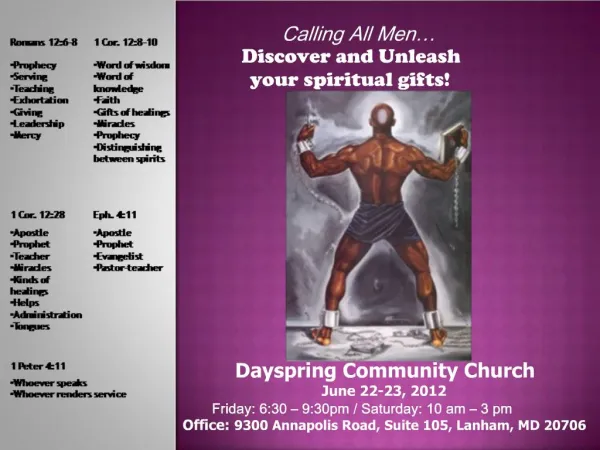 Calling All Men Discover and Unleash your spiritual gifts