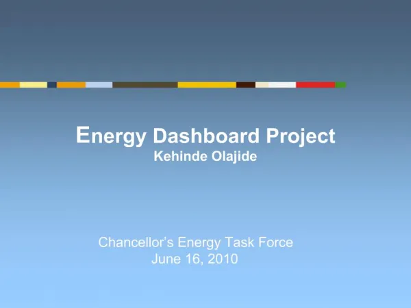 Energy Dashboard Project Kehinde Olajide