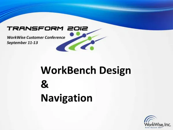 WorkBench Design Navigation