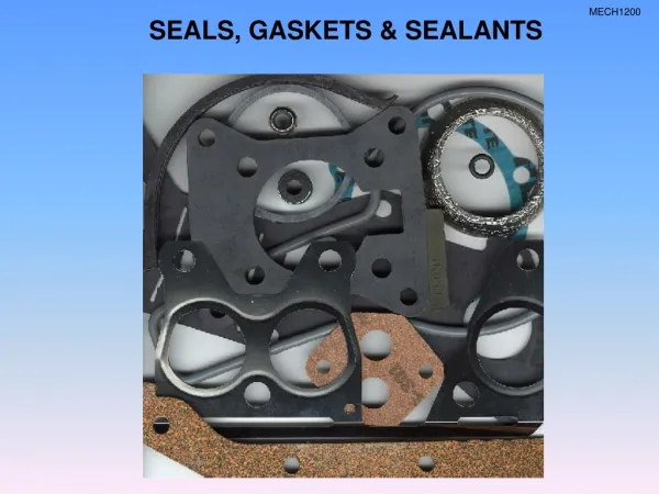 SEALS, GASKETS &amp; SEALANTS