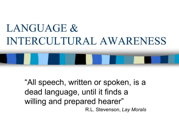 LANGUAGE INTERCULTURAL AWARENESS