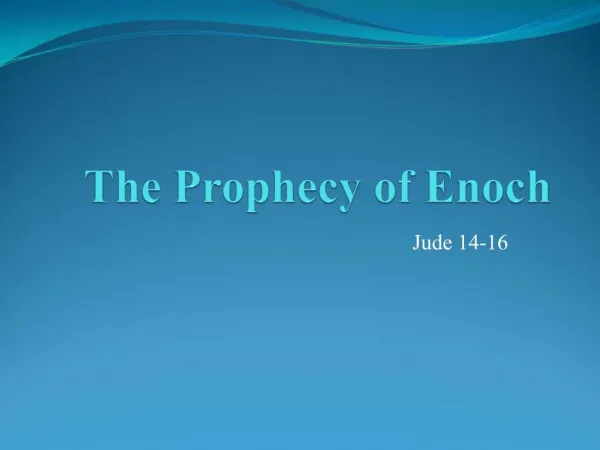 The Prophecy of Enoch