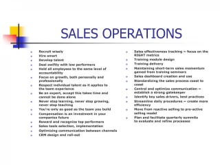 SALES OPERATIONS - slide 1