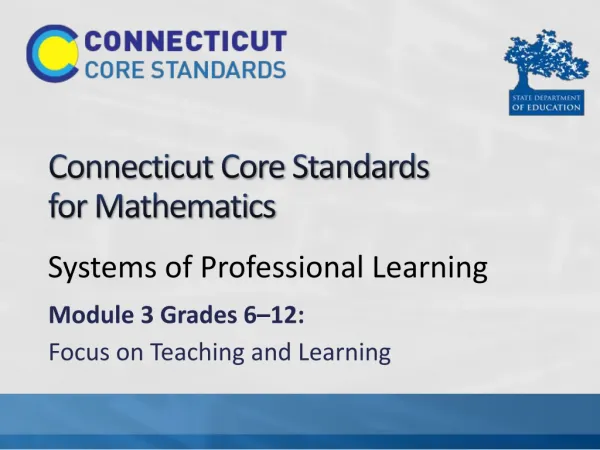 Connecticut Core Standards for Mathematics