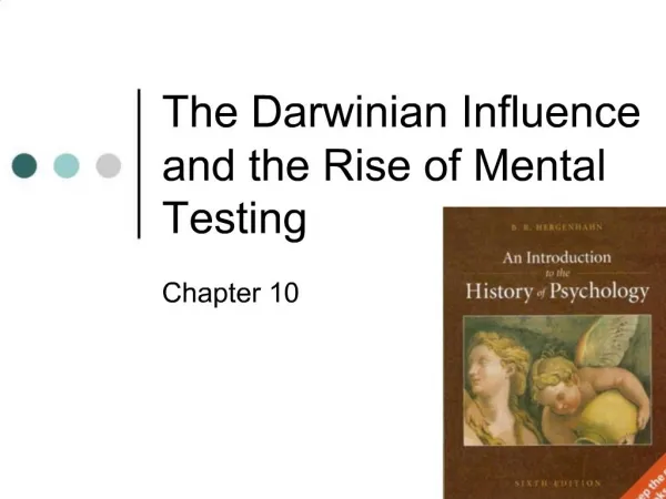 The Darwinian Influence and the Rise of Mental Testing
