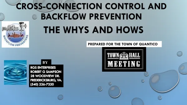 CROSS-CONNECTION CONTROL AND BACKFLOW PREVENTION