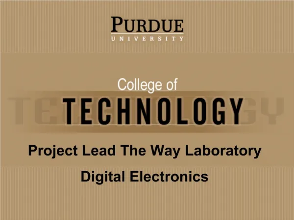 Project Lead The Way Laboratory Digital Electronics