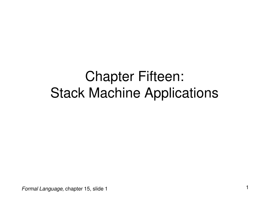 chapter fifteen stack machine applications