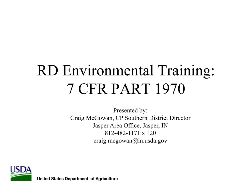 rd environmental training 7 cfr part 1970