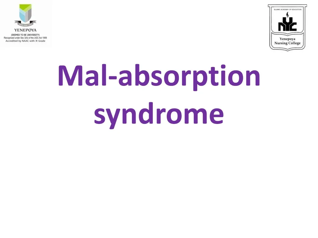 mal absorption syndrome