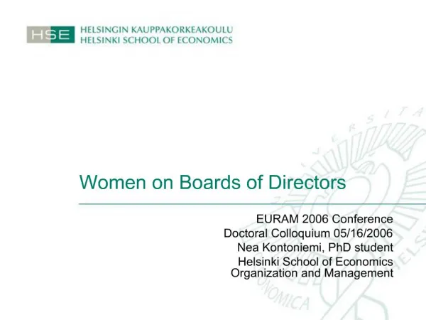 Women on Boards of Directors