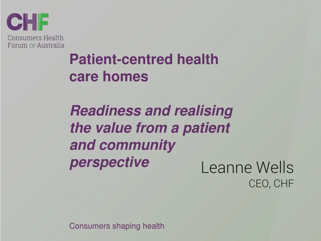 patient centred health care homes readiness