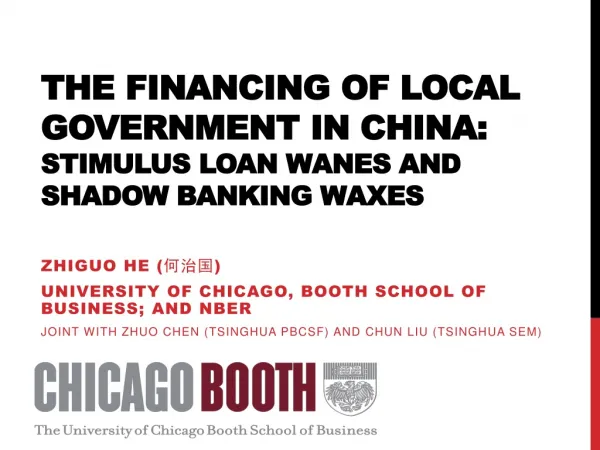 The Financing of Local Government in China: stimulus loan wanes and shadow banking waxes