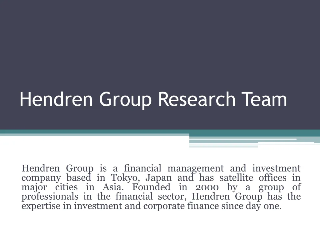 hendren group research team