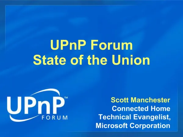 UPnP Forum State of the Union