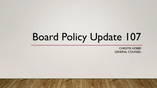 Board Policy Update 107