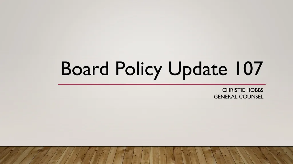 board policy update 107