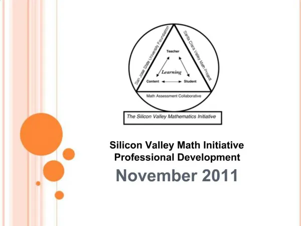 Silicon Valley Math Initiative Professional Development
