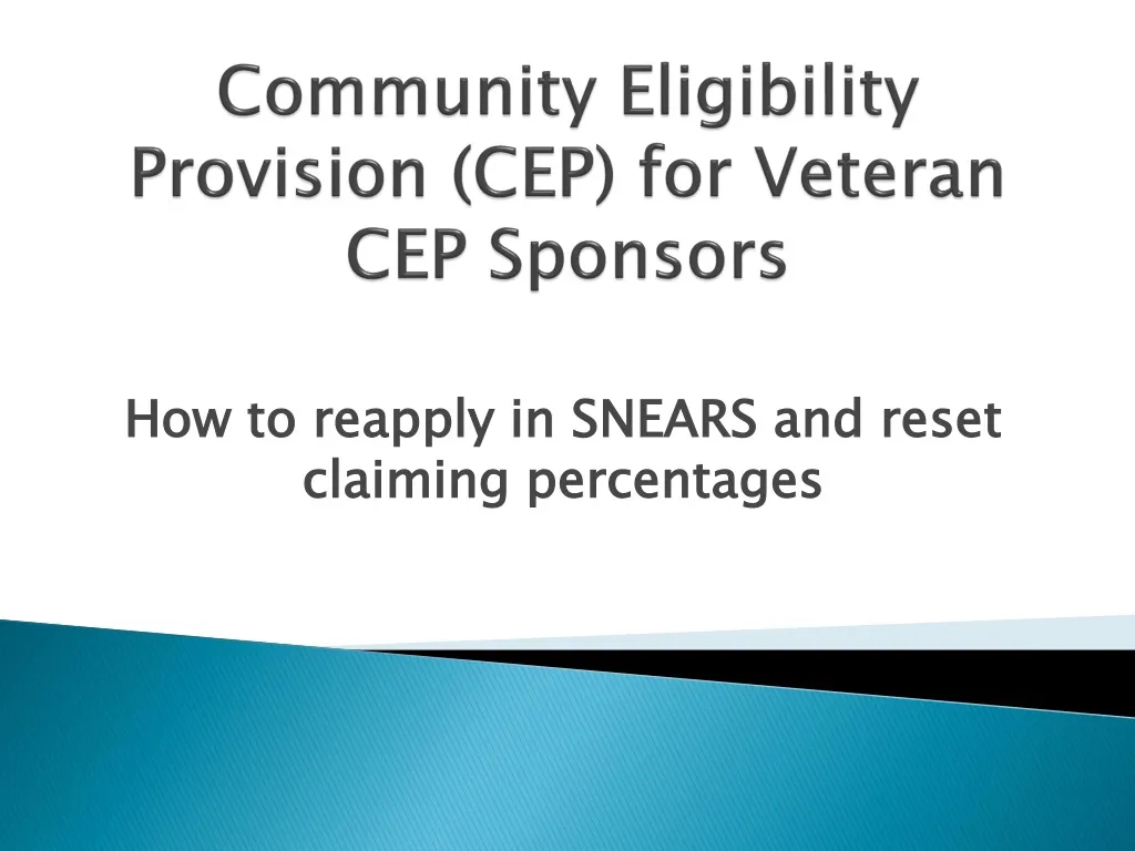 community eligibility provision cep for veteran cep sponsors