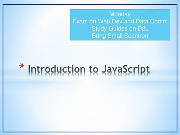 Introduction to JavaScript